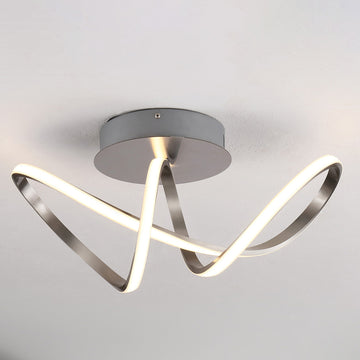 Chantelle 19.5" Modern Minimalist Aluminum Loop Integrated LED Semi Flush Mount - JONATHAN Y